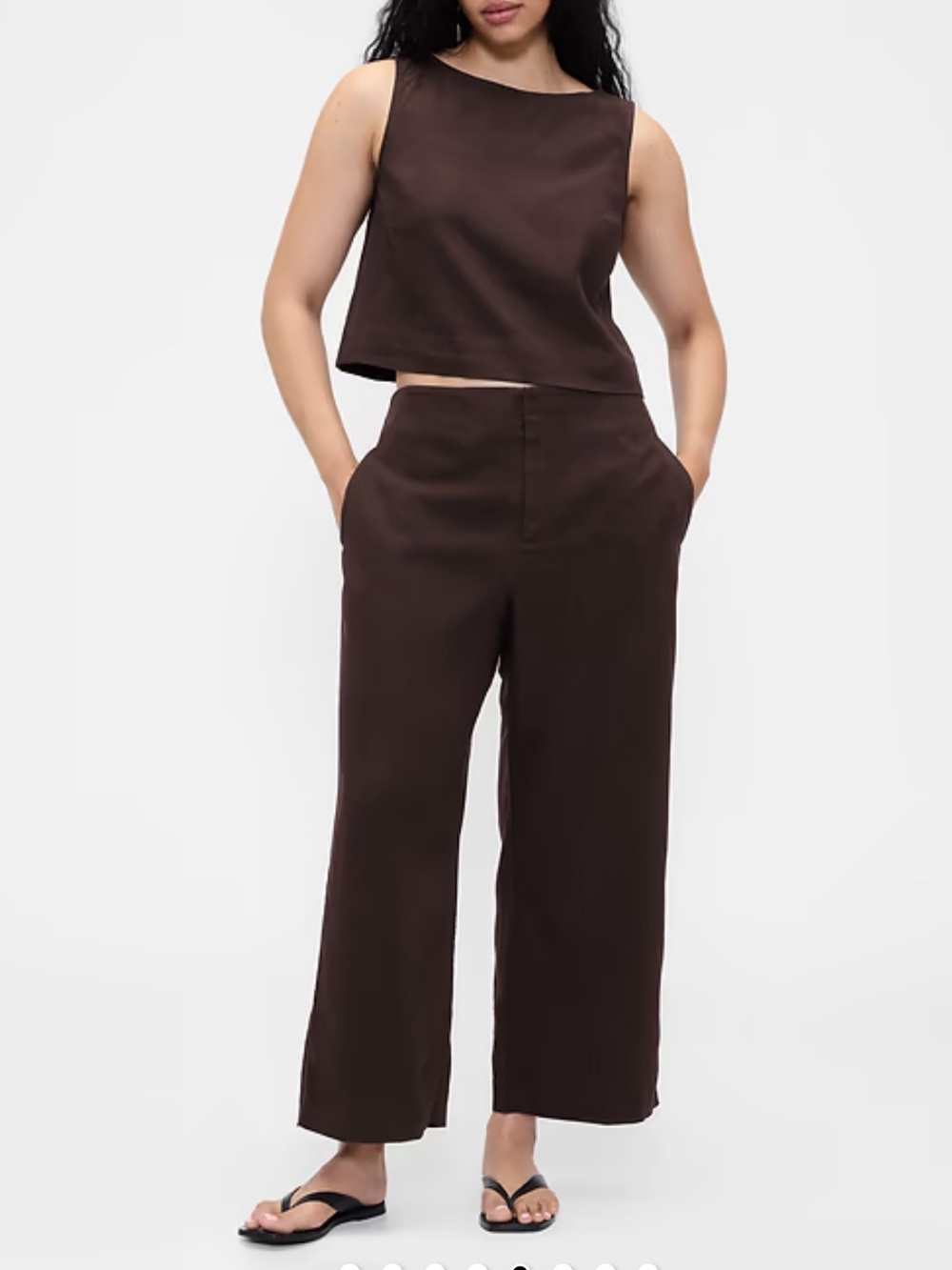 NWT Women’s Gap Linen Blend Relaxed Straight Ankle Pants - Picture 8 of 8